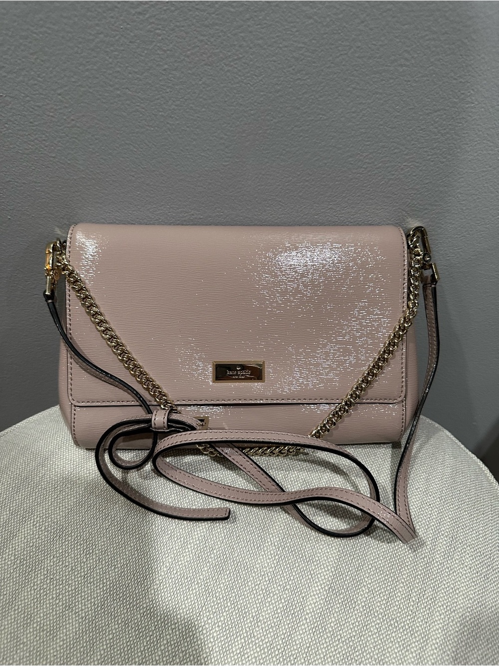 Kate Spade Laurel Way Blush Pink Crossbody Bag with Gold Chain